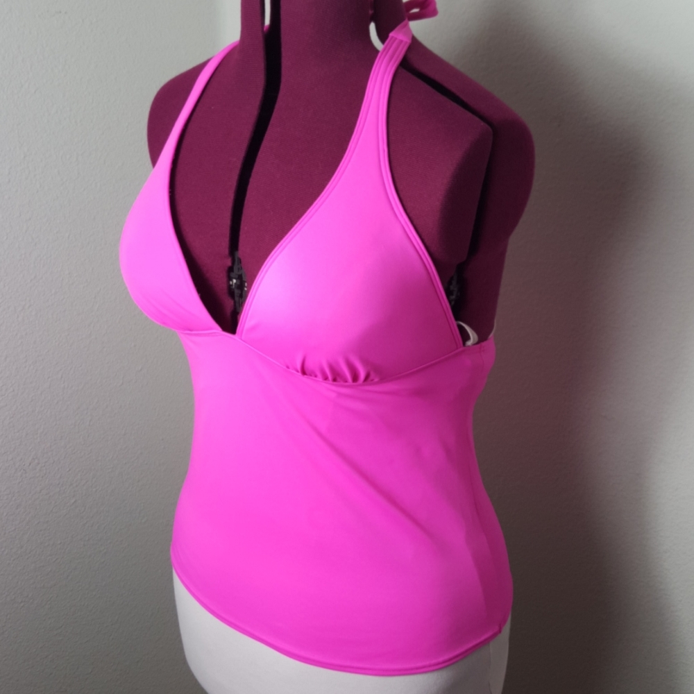 Victoria Secret Bright pink halter swim top XL